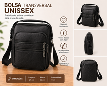 Carregar imagem no visualizador da galeria, Bolsa Transversal Executiva | Compacta, Elegante e Funcional
