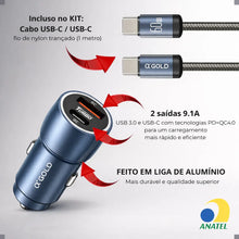 Carregar imagem no visualizador da galeria, Carregador Veicular Tipo-C 9.1A Turbo 60W CJ13-3
