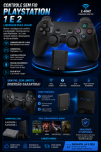 Carregar imagem no visualizador da galeria, Controle Play Station 1 e 2 (PS1 / PS2) sem fio
